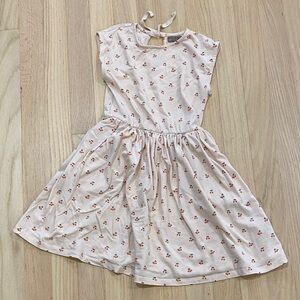 Emile et Ida pink  Dress with Red cherry Design